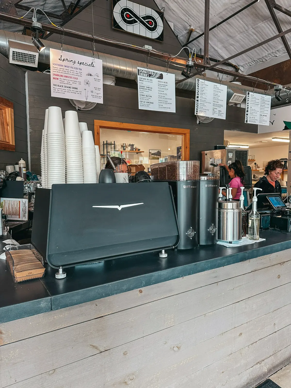 Counter area at Snowy Owl Coffee Roasters in Sandwich