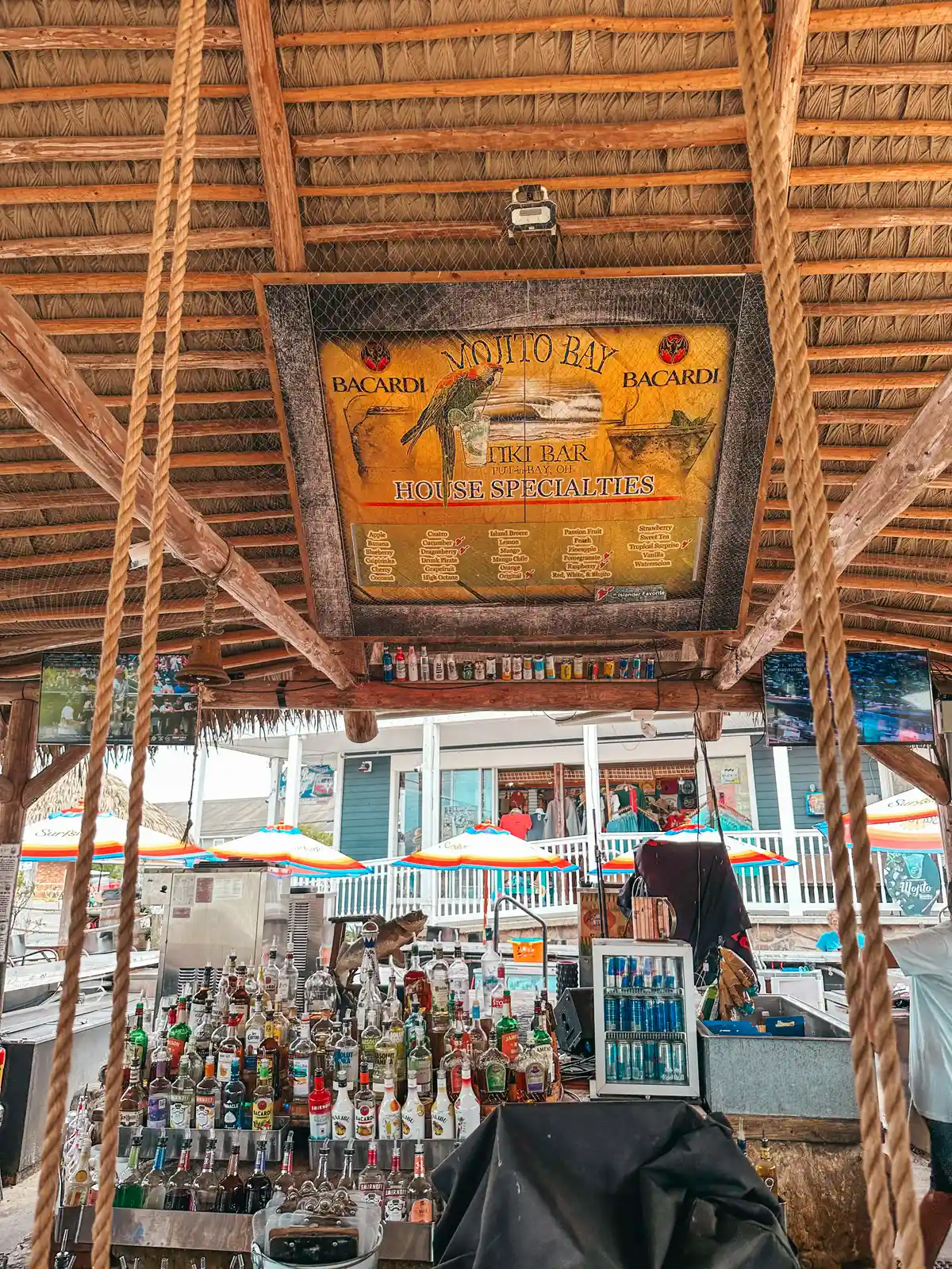 Drink menu at Mojito Bay on Put in Bay