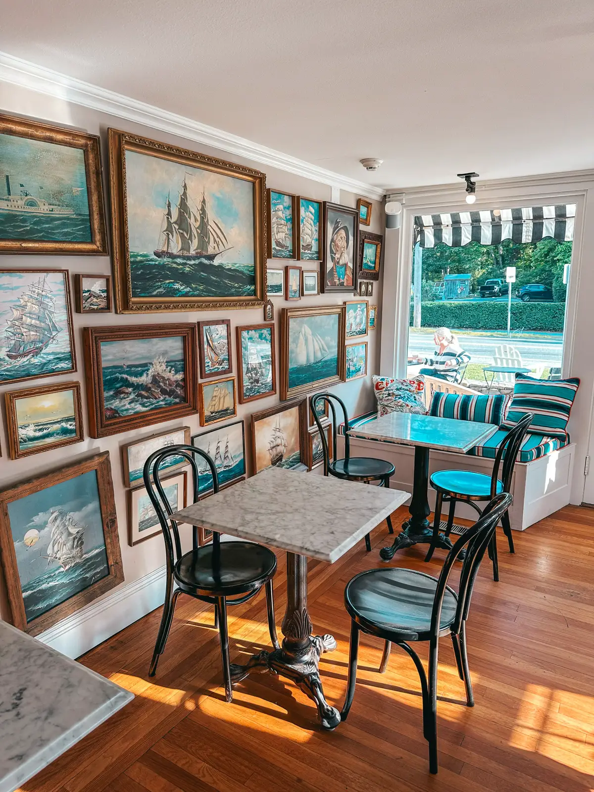 Indoor seating at Lighthouse Keepers Pantry coffee shop on Cape Cod