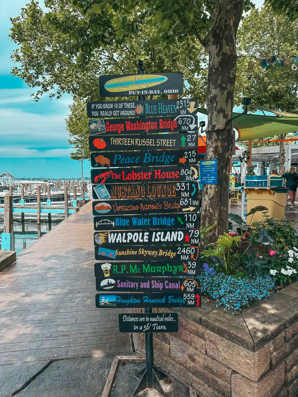 Location signage at The Keys bar on Put in Bay