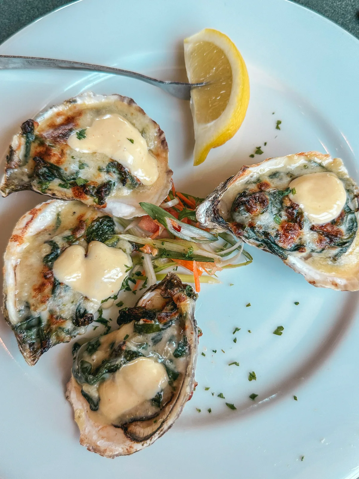 Oysters Rockefeller from Lobster Pot in Provincetown