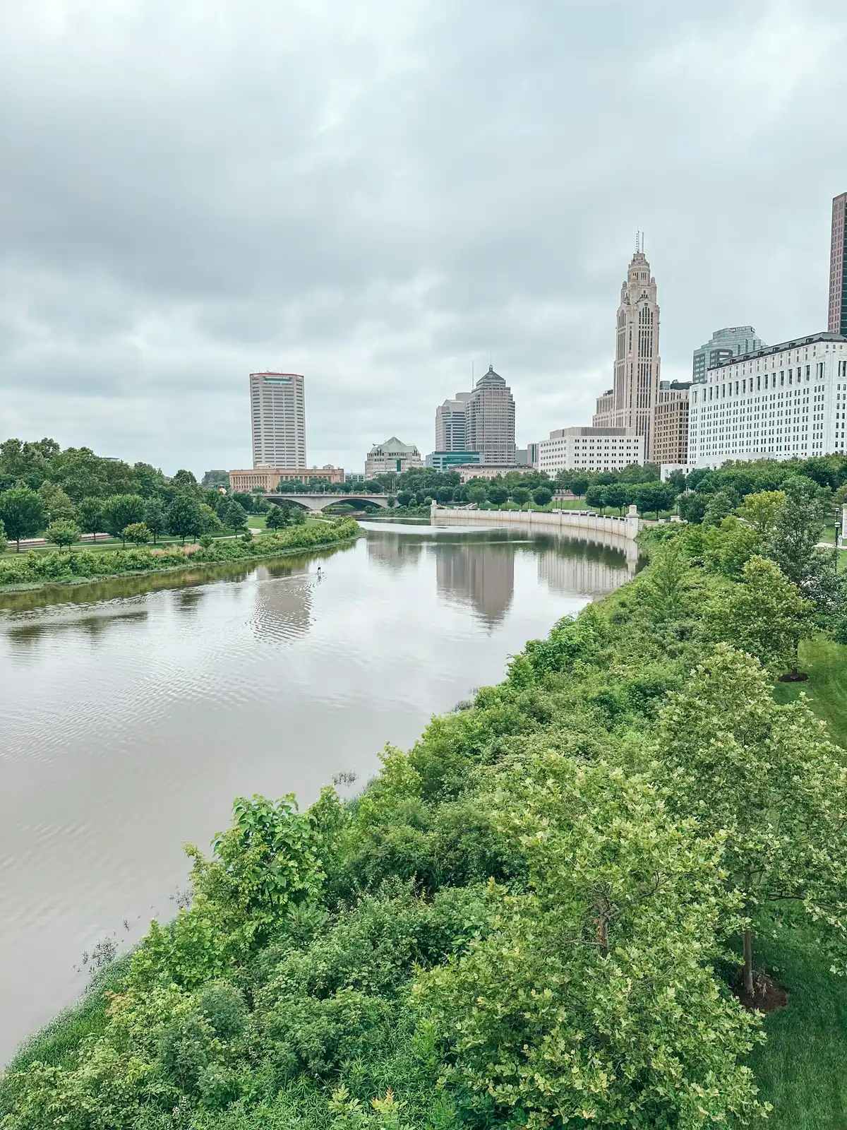 Scioto River view from Scioto Mile in Columbus Ohio