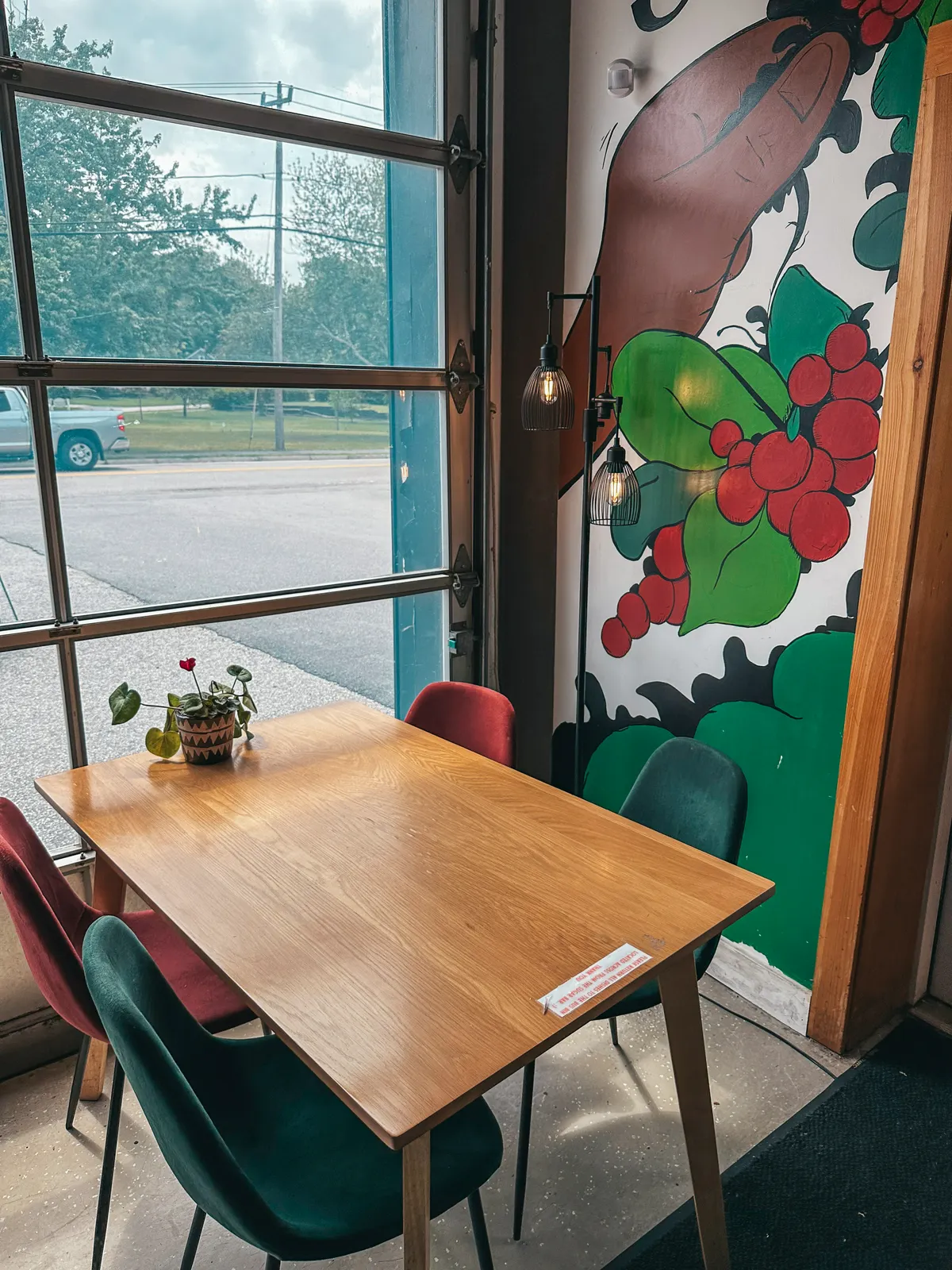 Seating at Snowy Owl Coffee Roasters in Sandwich