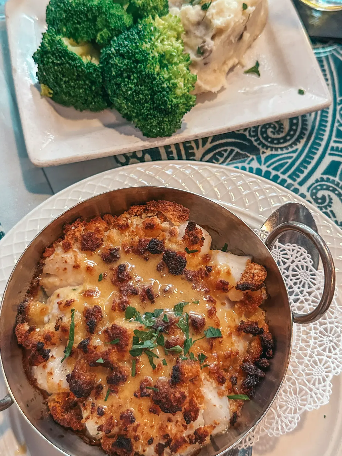 Stuffed scallops from The Dolphin Restaurant in Barnstable MA