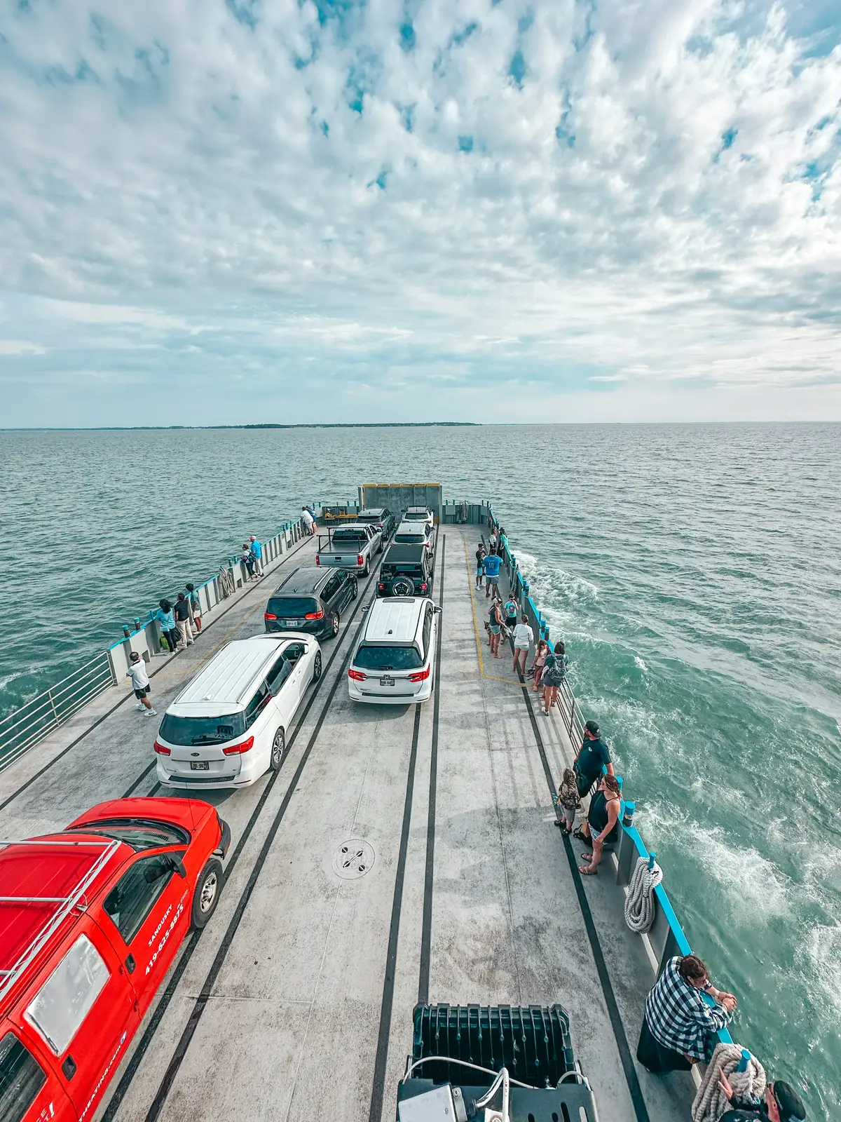 Vehicles on the Miller Ferry going to Put in Bay Ohio