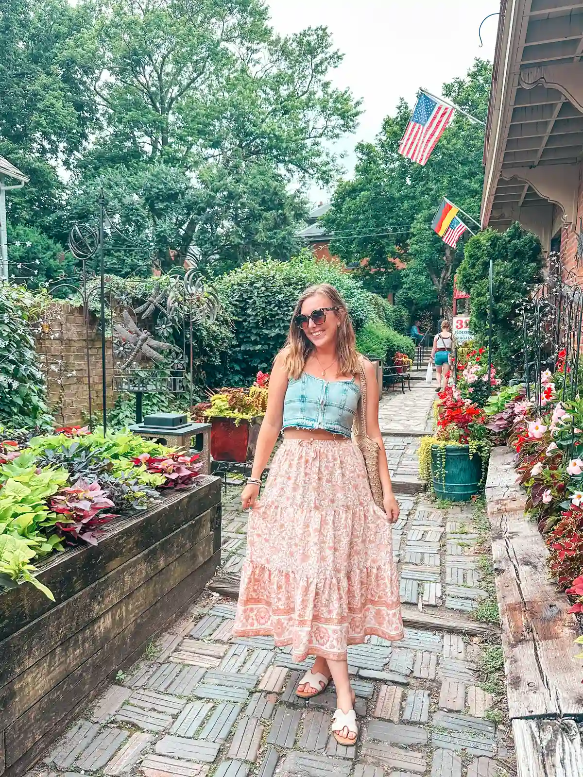 Woman posing in front of the Book Loft in Columbus Ohio