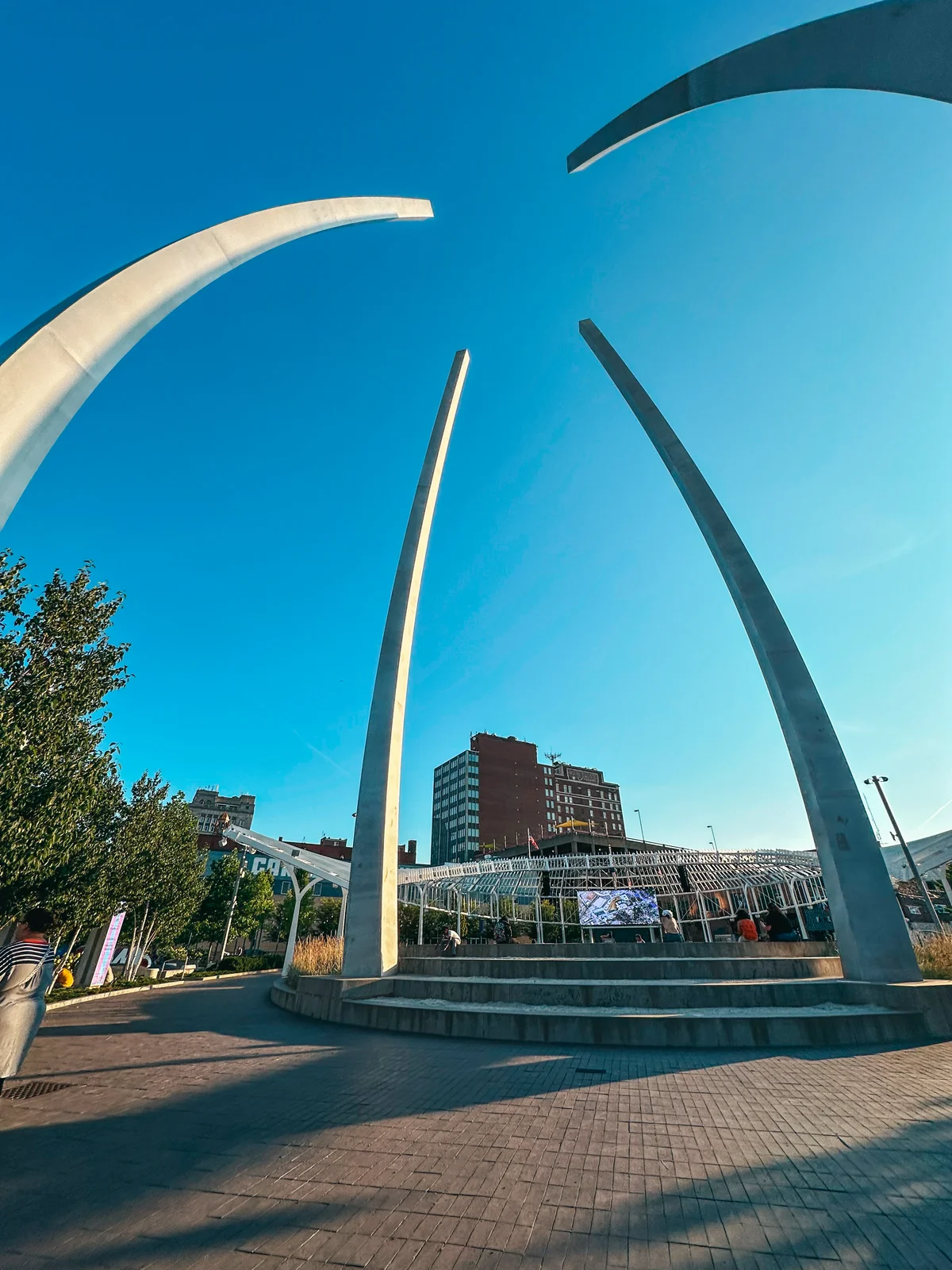 Canton Centennial Plaza movie on the lawn