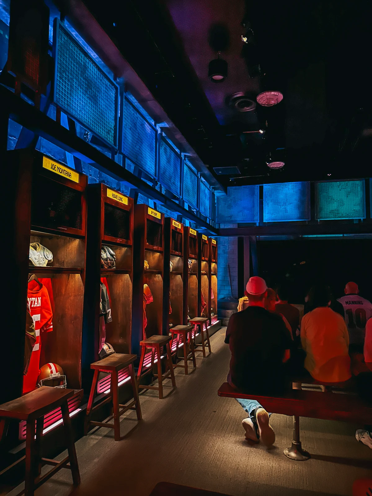 Locker room exhibit at the Pro Football Hall of Fame in Canton Ohio