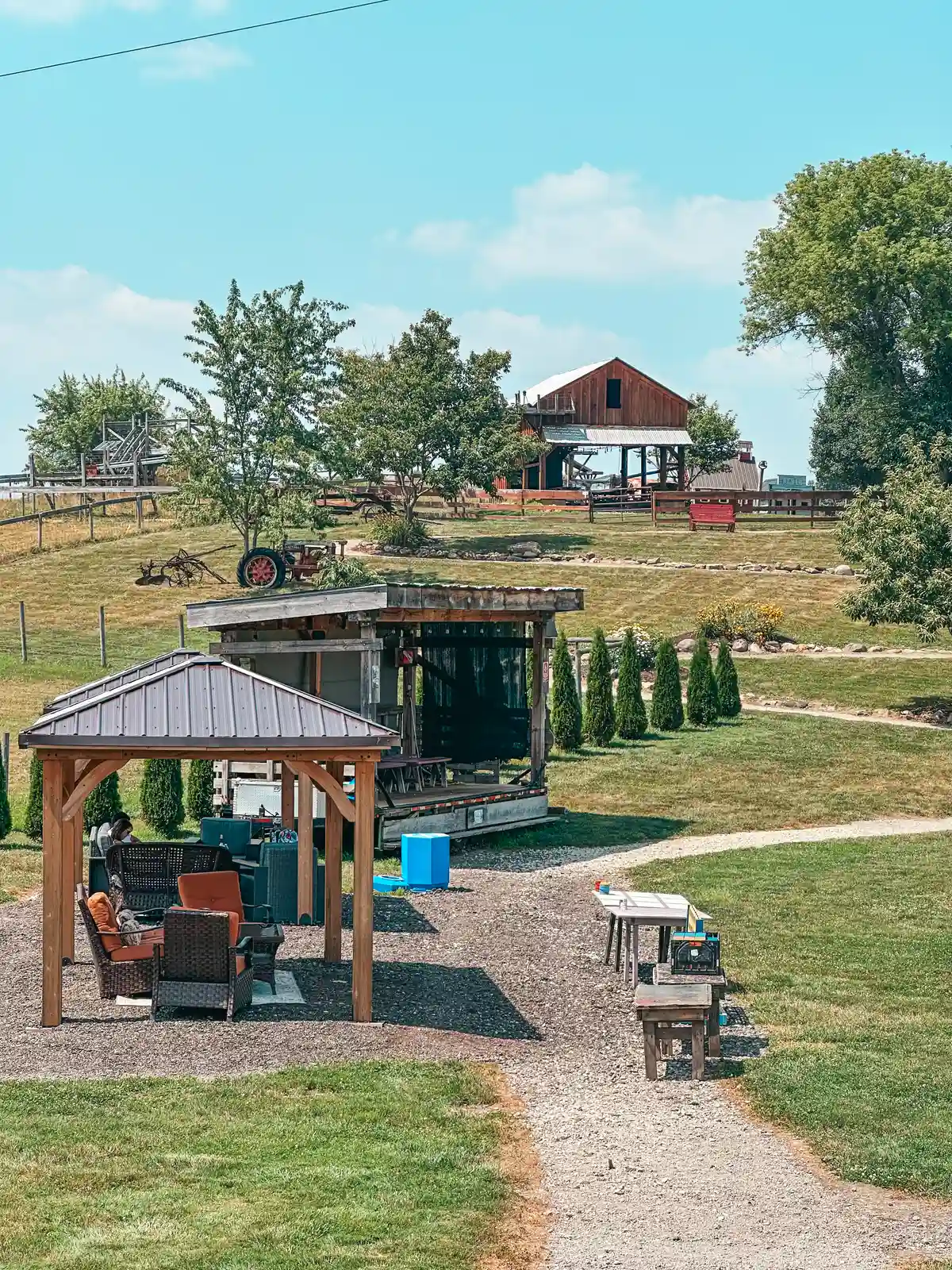Outdoor event and seating area at Maize Valley near Canton Ohio