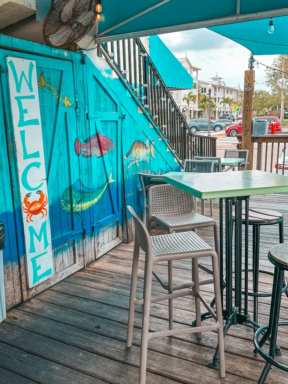 Seating at Olde Bay Cafe in Dunedin
