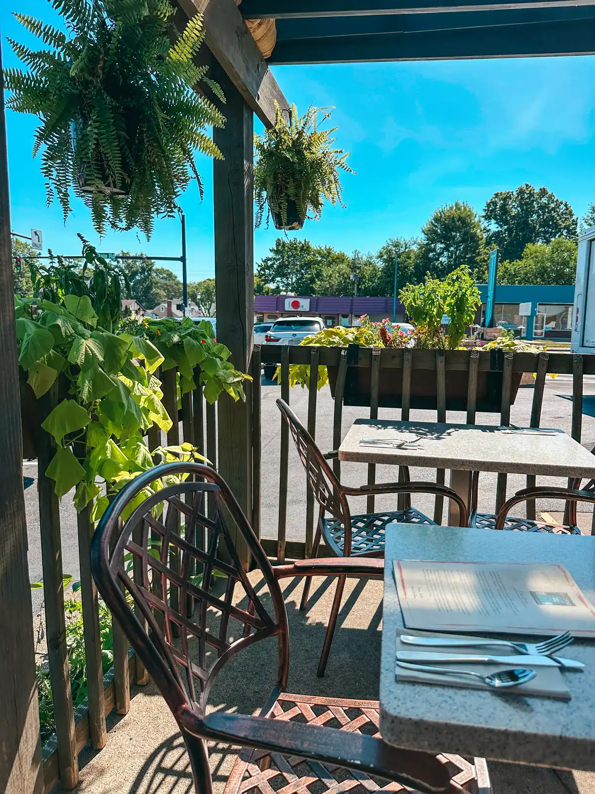 Seating at The Blue Door Cafe & Bakery near Akron Ohio