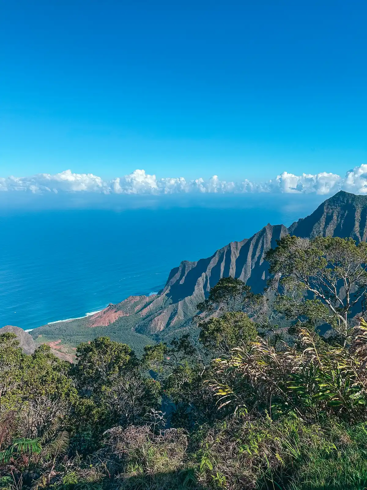 Views of Na Pali Coast at Kokeʻe State Park on Kauai