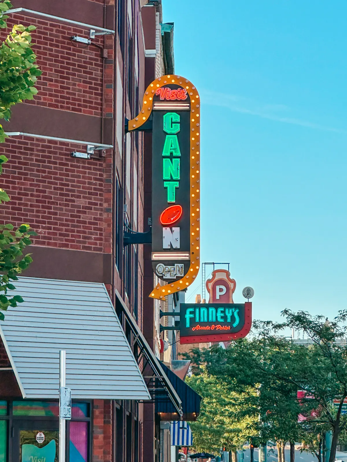 Visit Canton sign in Downtown Canton