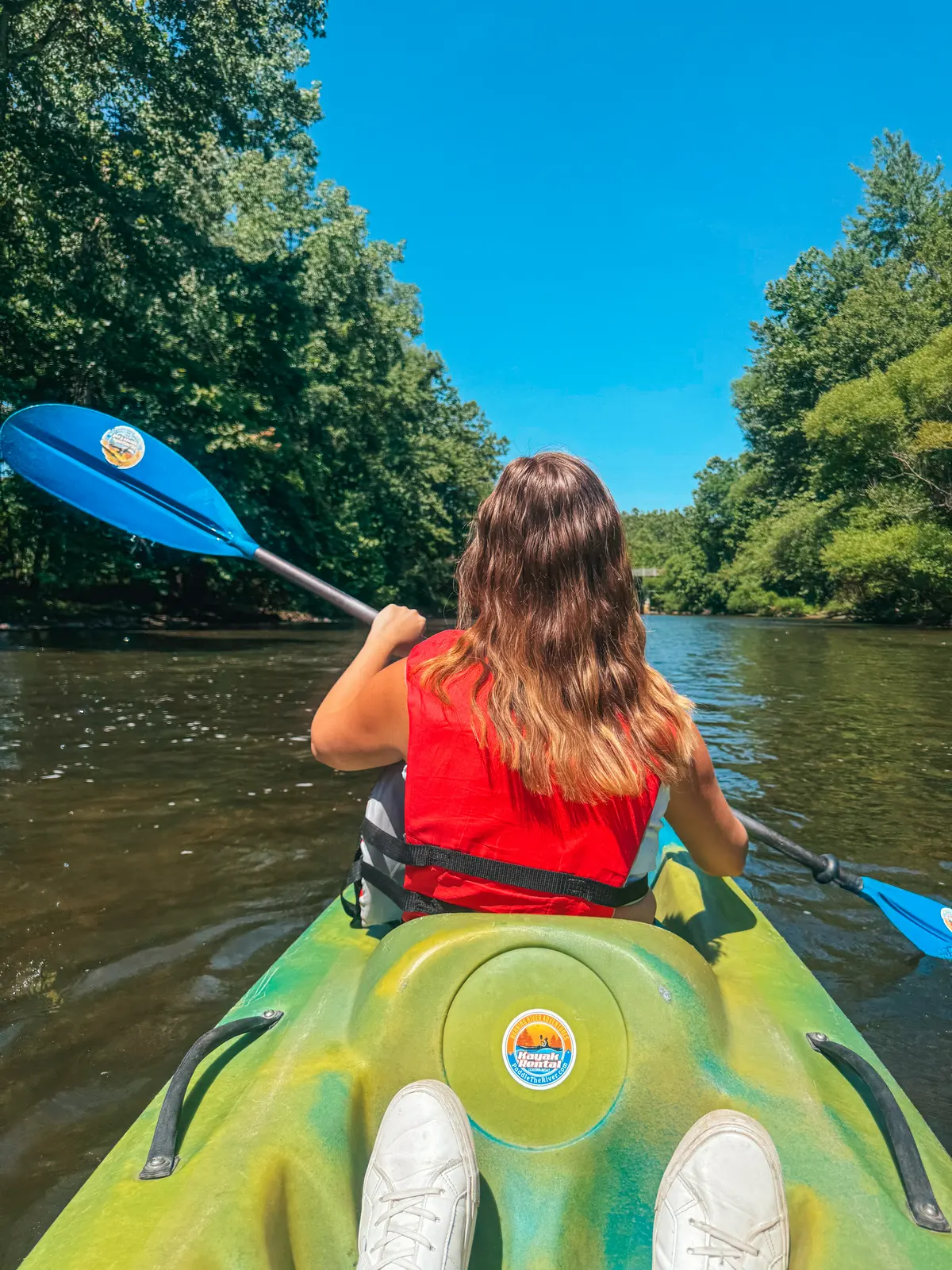 Woman kayaking with Paddle the River in Cuyahoga Falls Ohio