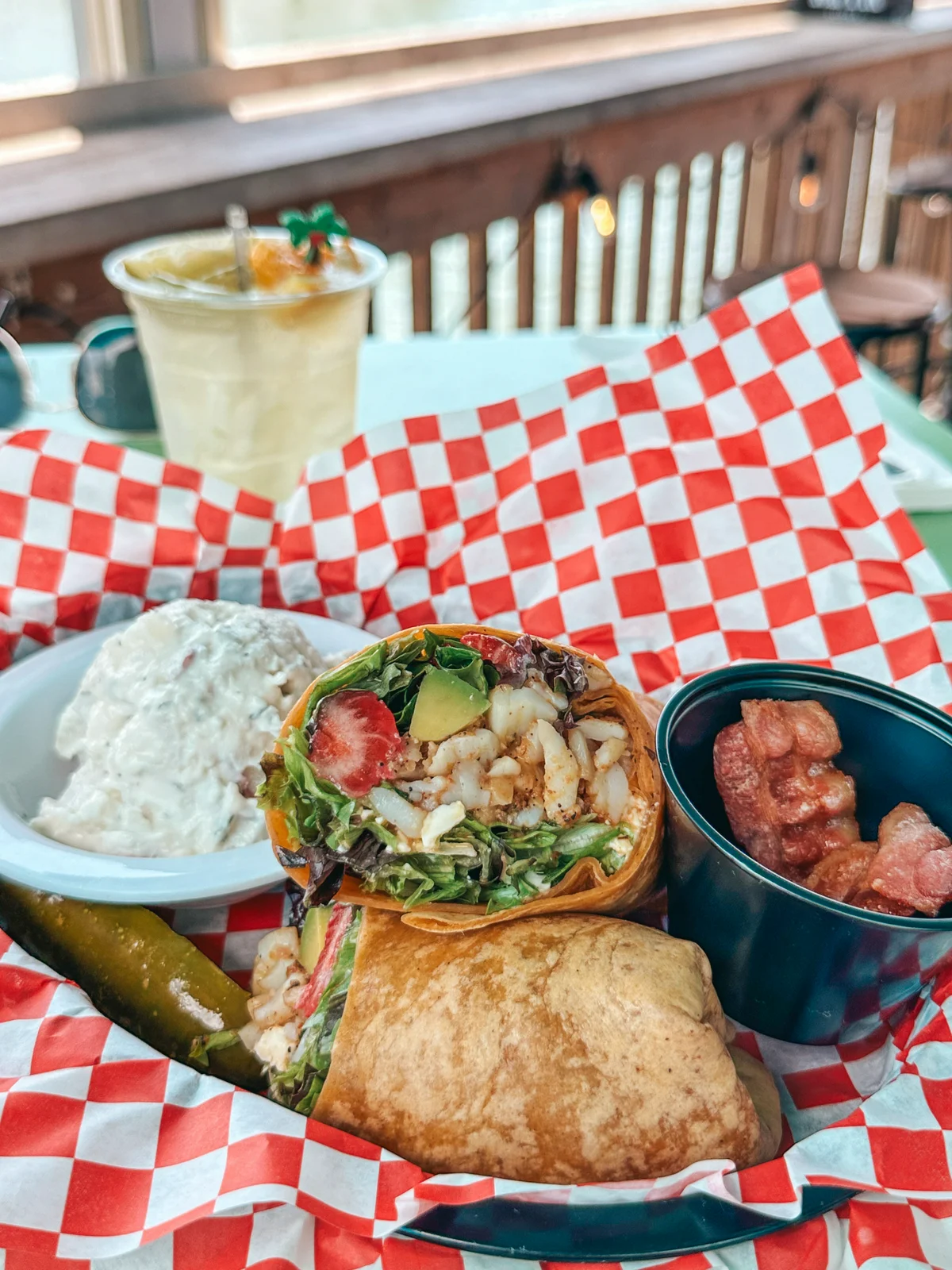 Blackened scallop wrap from Olde Bay Cafe in Dunedin Florida