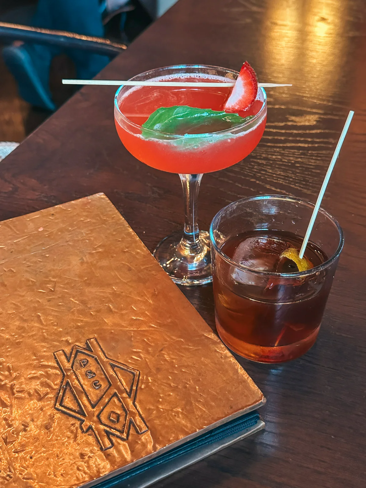 Cocktails from HEW Parlor and Chophouse in Dunedin Florida