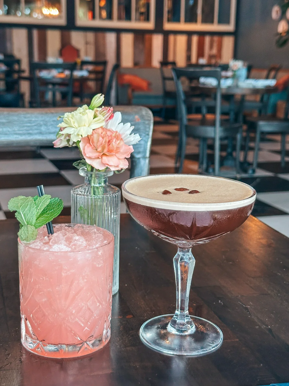 Cocktails from The Living Room in Dunedin Florida