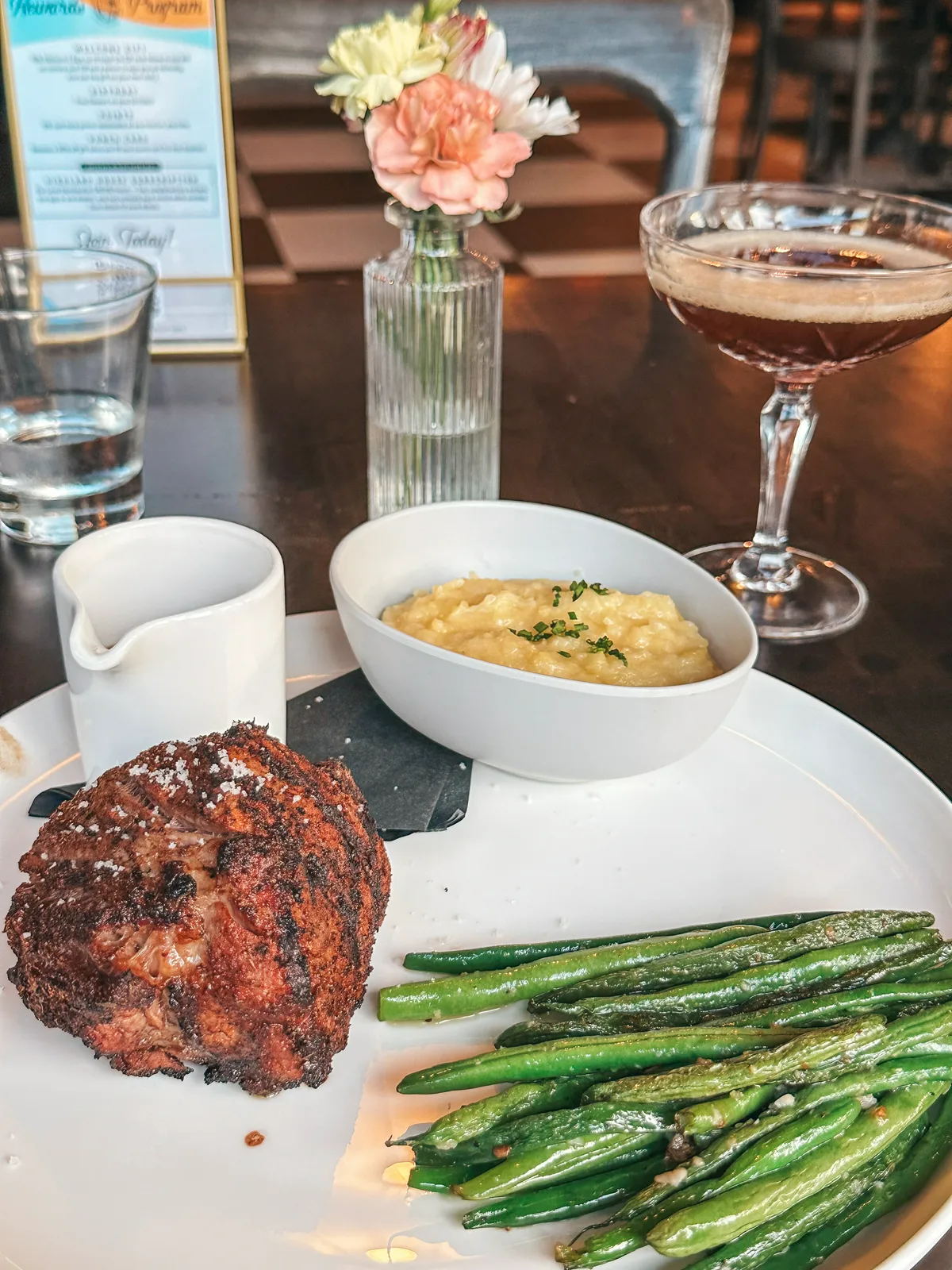 Filet dinner from The Living Room in Dunedin Florida