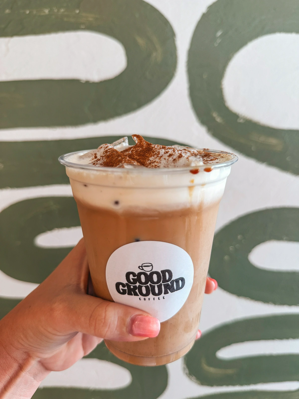 Flapjack latte from Good Ground coffee shop in Fort Myers Florida