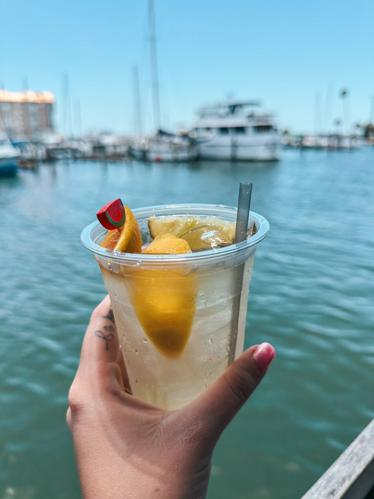 White sangria from Olde Bay Cafe in Dunedin Florida