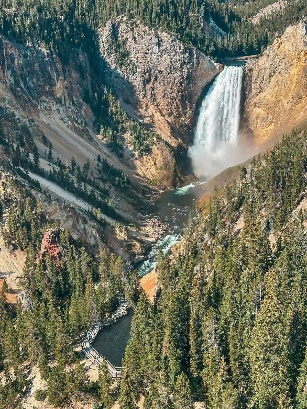 Closer View Of Lower Falls From Lookout Point In Yellowstone National Park