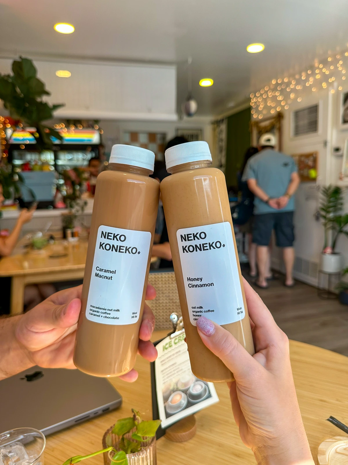 Cheersing Bottled Coffee Drinks At Neko Koneko In Honolulu