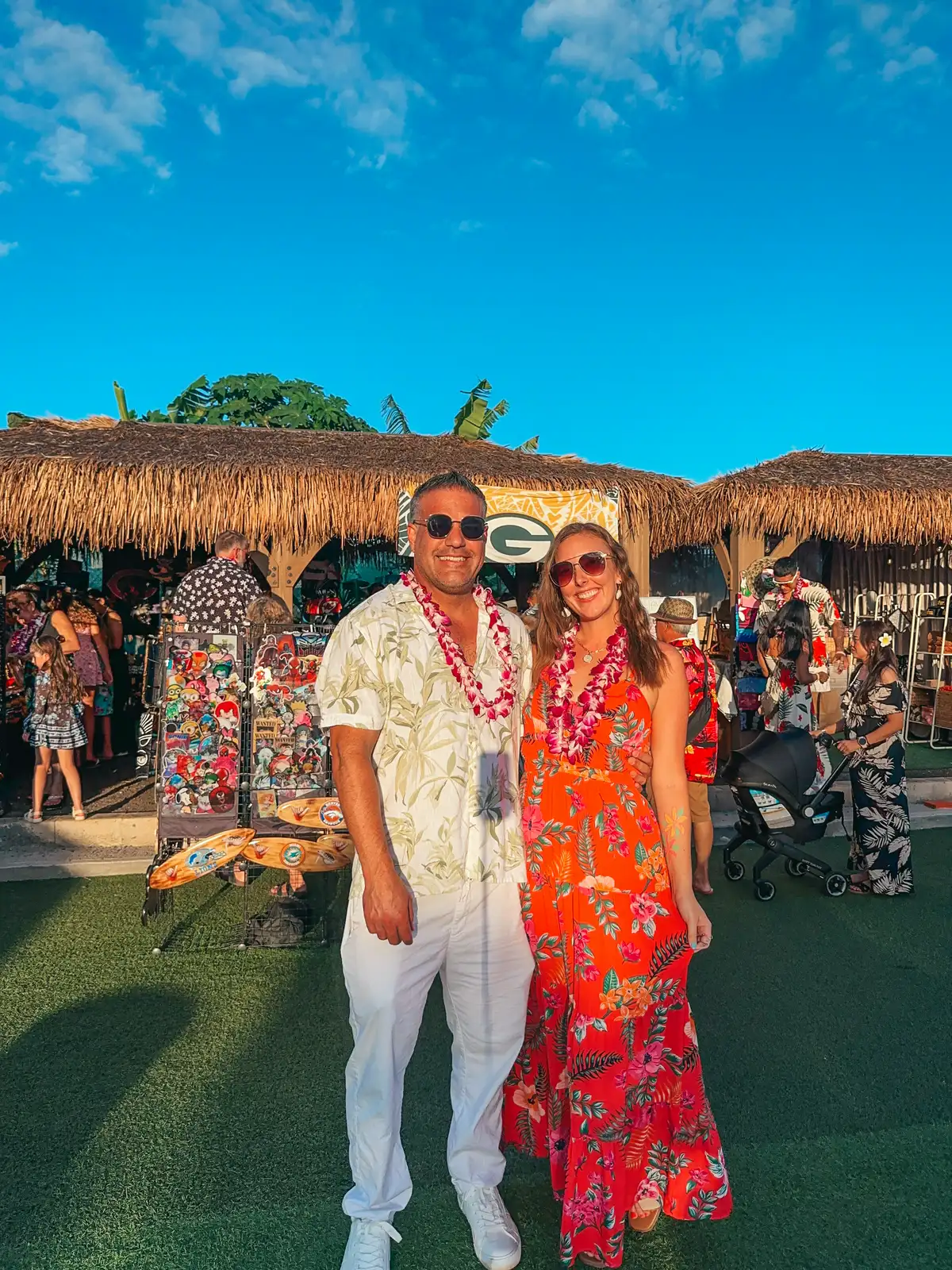 Couple Posing At Mauka Warriors Luau On Oahu