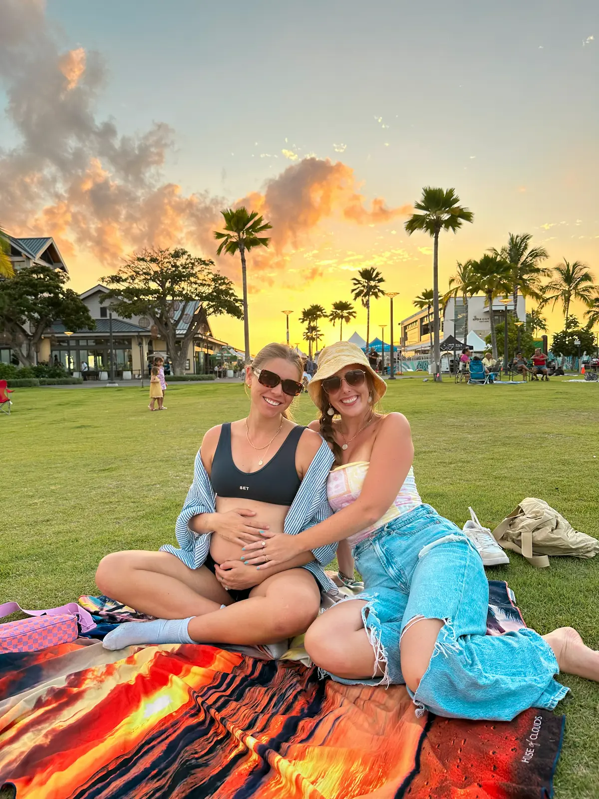 Friends Enjoying A Local Market On Oahu