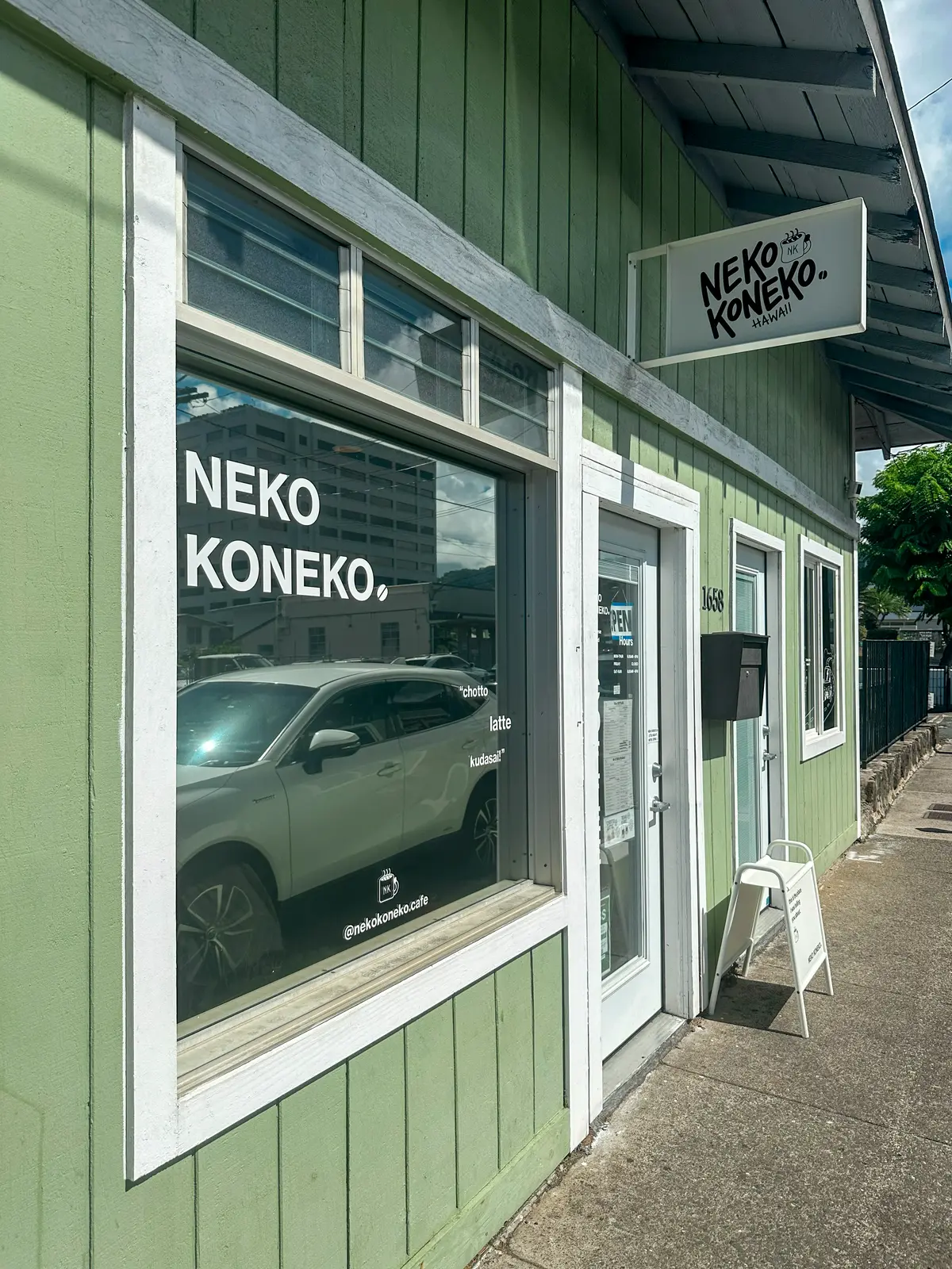 Front Of Neko Koneko Cafe In Honolulu