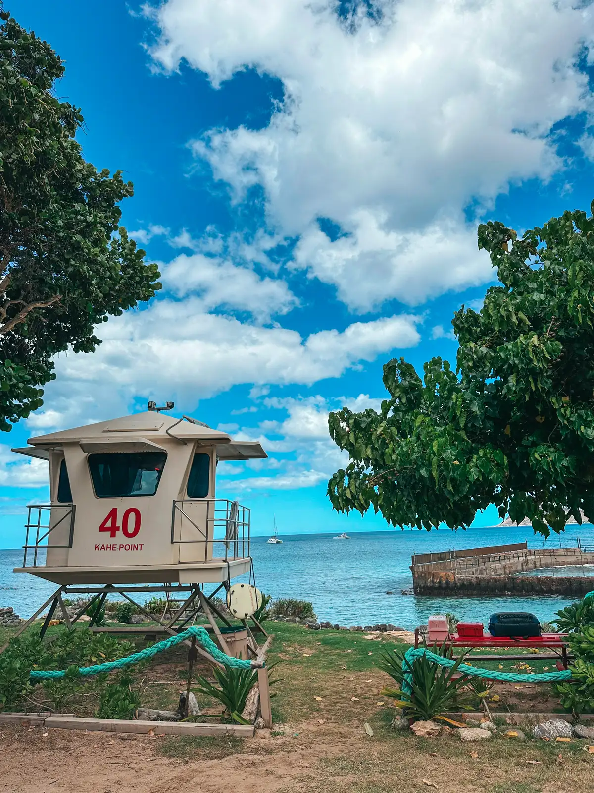 Lifeguard Stand At Electric Beach On The West Side Of Oahu