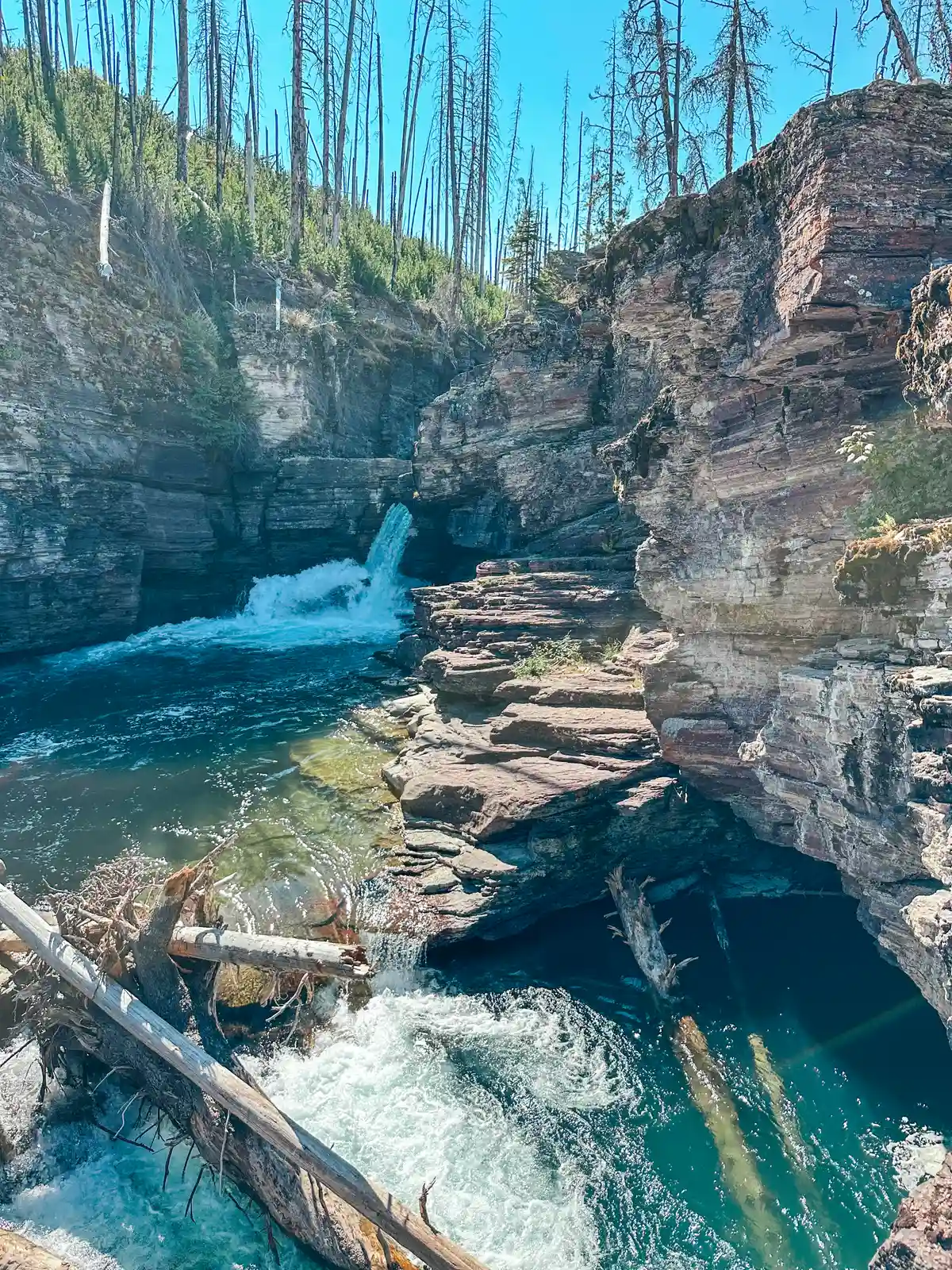St Mary Falls At Glacier National Park In Montana