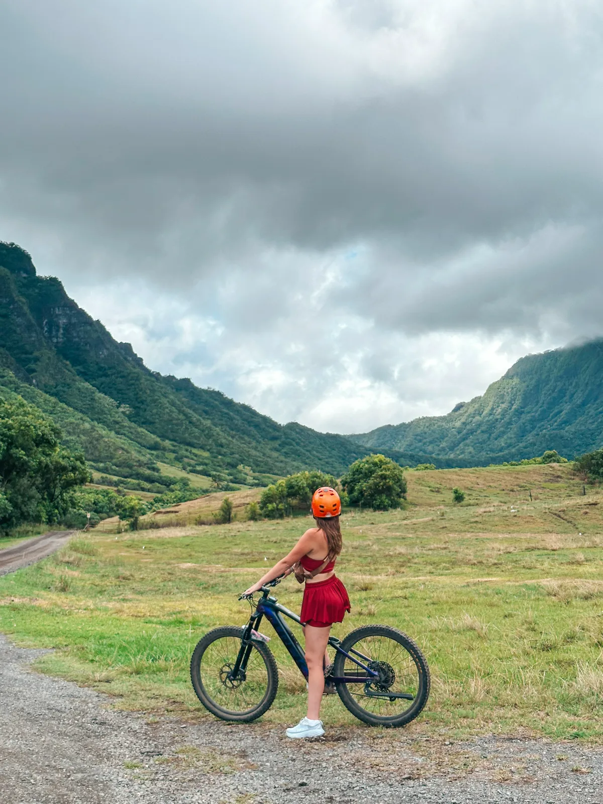 Woman Enjoying Ebike Tour At Kualoa Ranch In Kaneohe