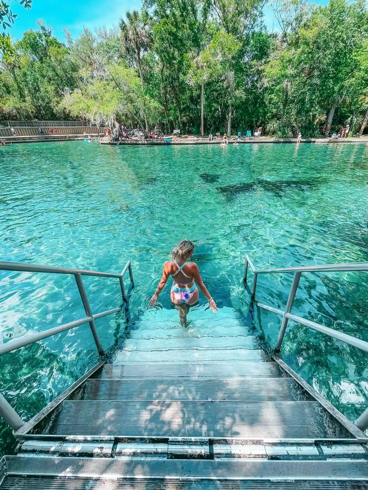 Woman Getting In The Water At Wekiwa Springs In Florida