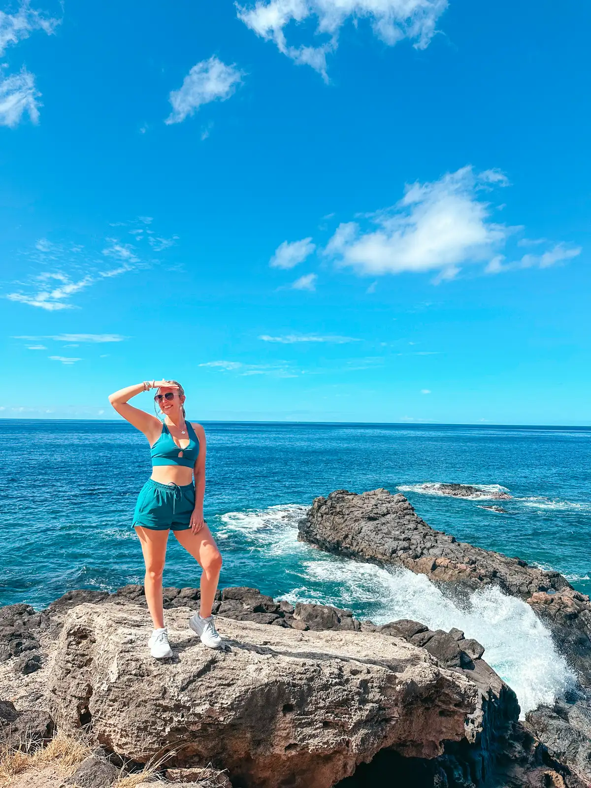 Woman Posing Along Kaena Point Trail On The West Side Of Oahu