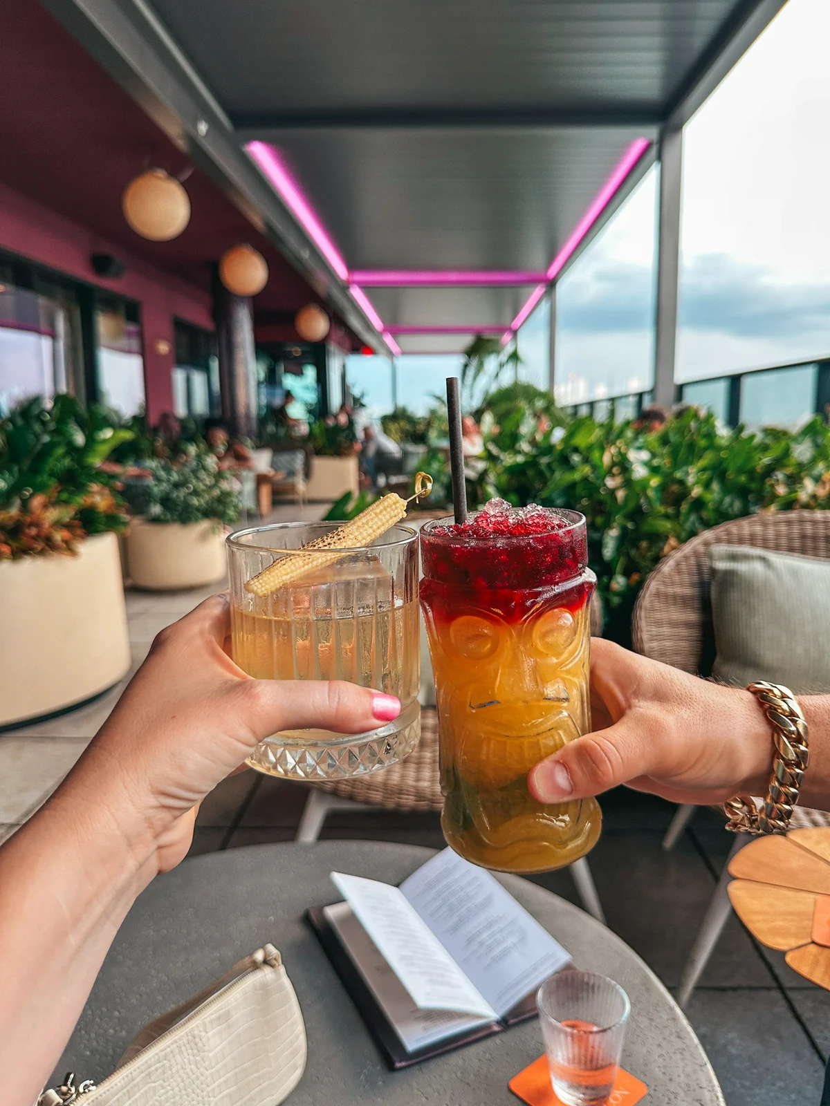 Cheersing Cocktails At Beacon Rooftop Bar In Tampa