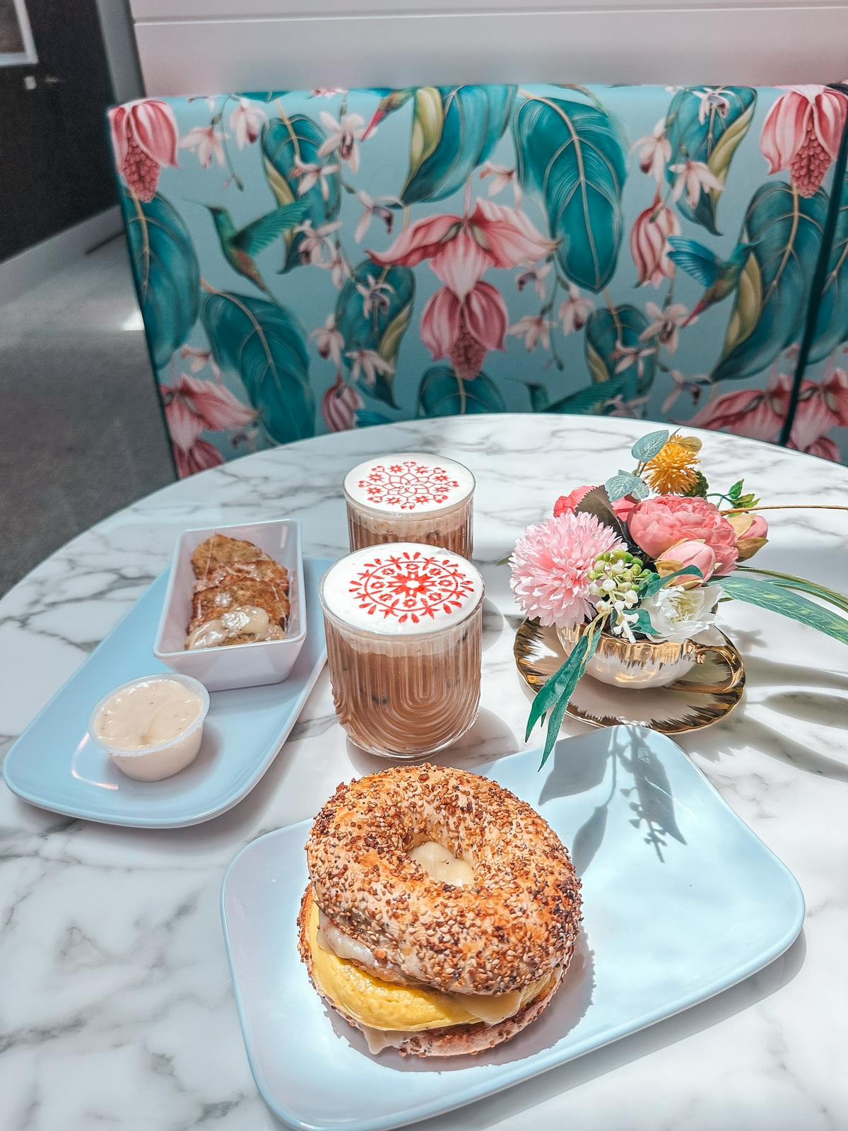 Coffee And Breakfast Spread At Pour And Decor Coffee Shop In St Pete Florida