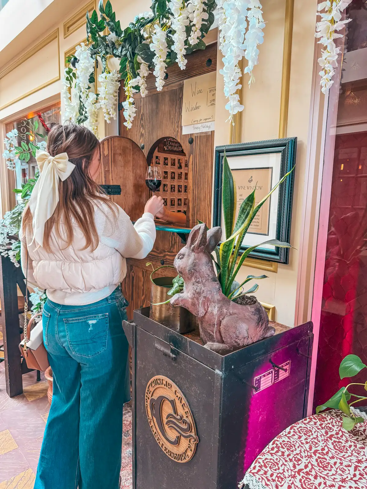 Getting Wine From The Wine Window At Crislip Cafe In St Pete