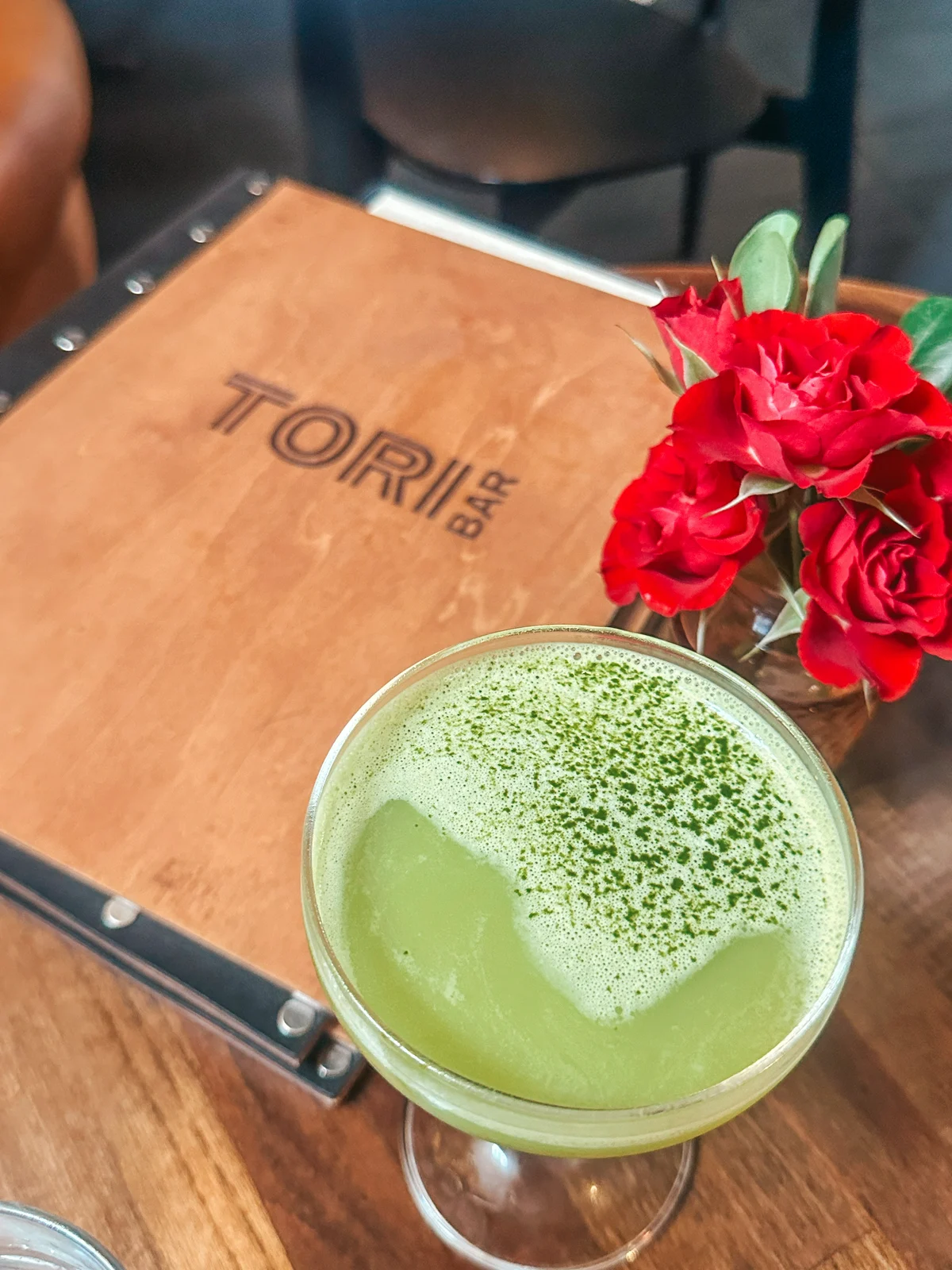 Matcha Cocktail At Tori Bar In Tampa Florida