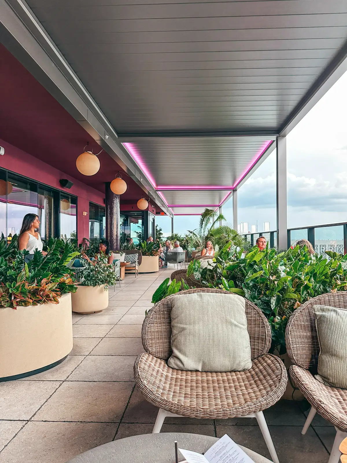 Outdoor Seating Area At Beacon Rooftop Bar In Tampa
