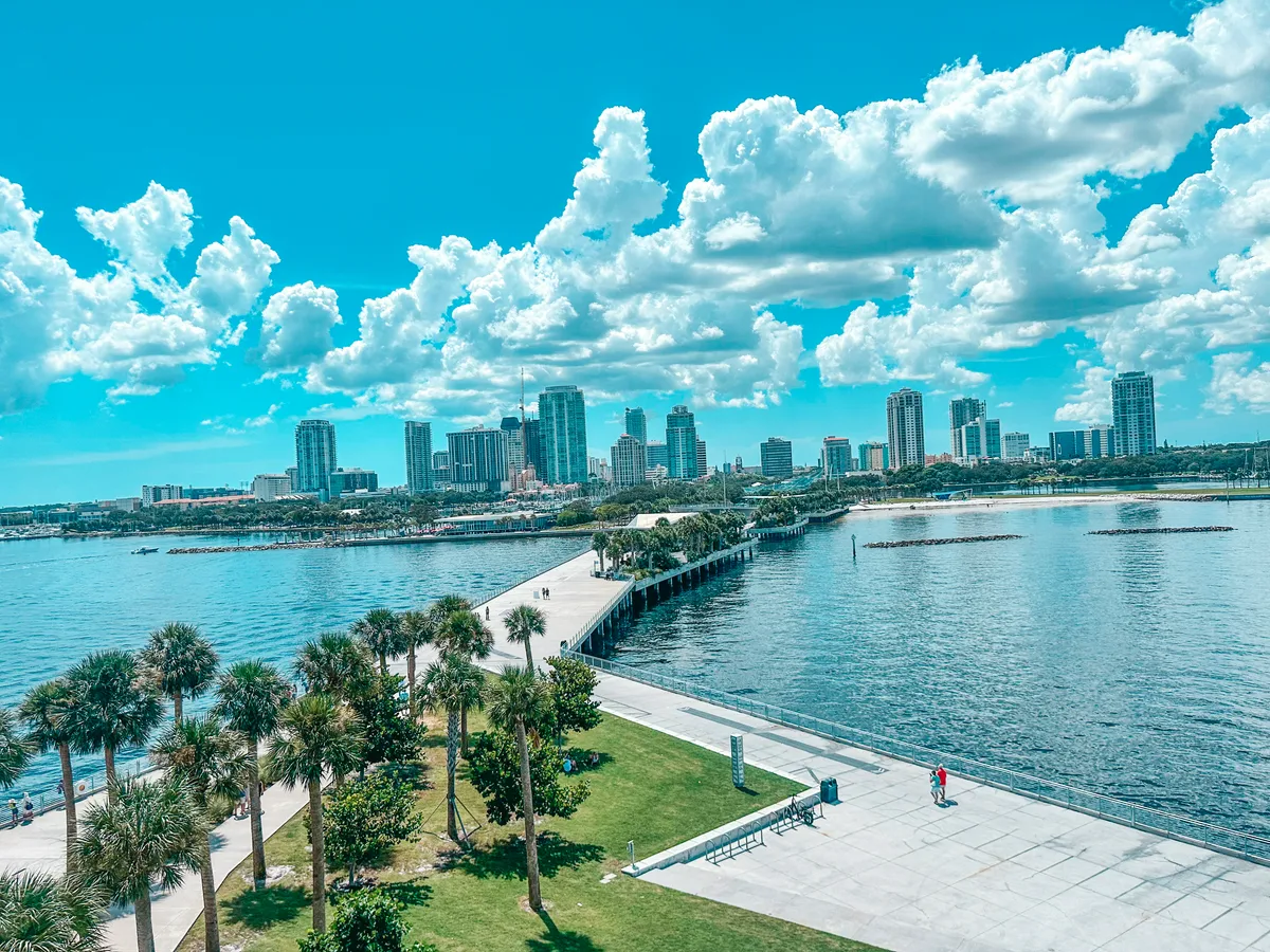 Views Of Downtown St Pete For Pier Tiki Rooftop Bar In St Pete