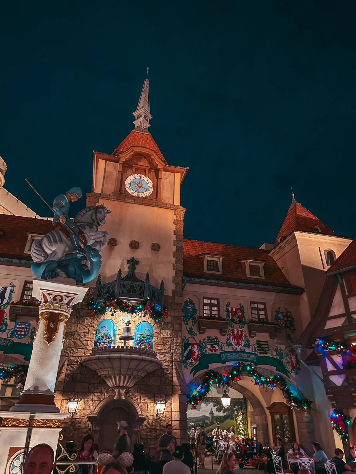 Clock Tower At The Germany Pavilion In Epcot