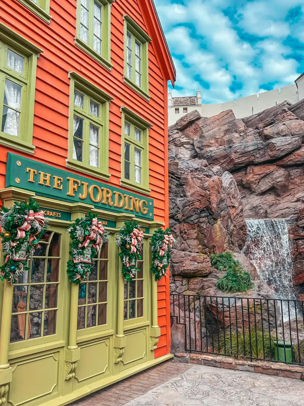 Waterfall And The Fjording In Norway At Epcot